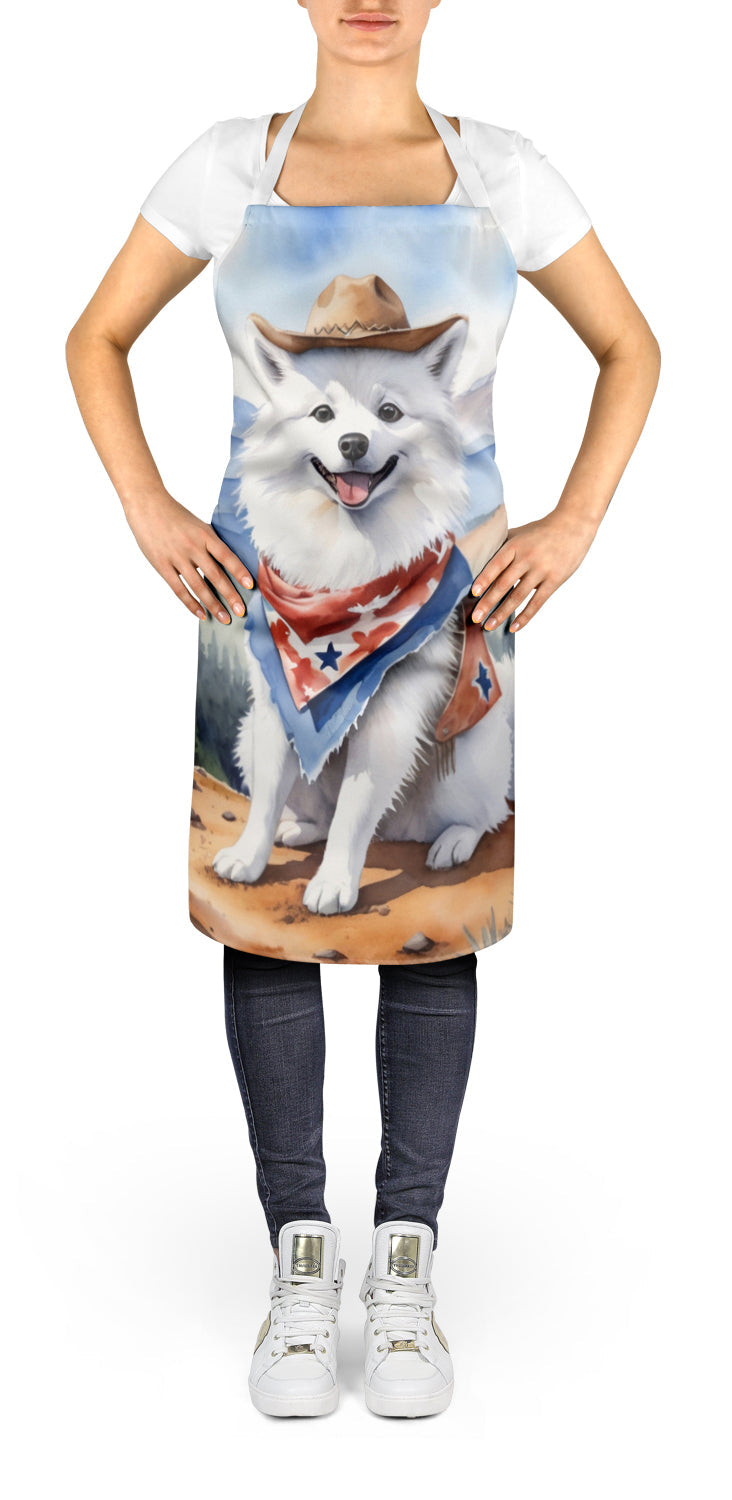American Eskimo Cowboy Welcome Apron Cooking Kitchen Server Baking Crafts Gardening for Adult Women Men, Unisex, Large, Multicolor