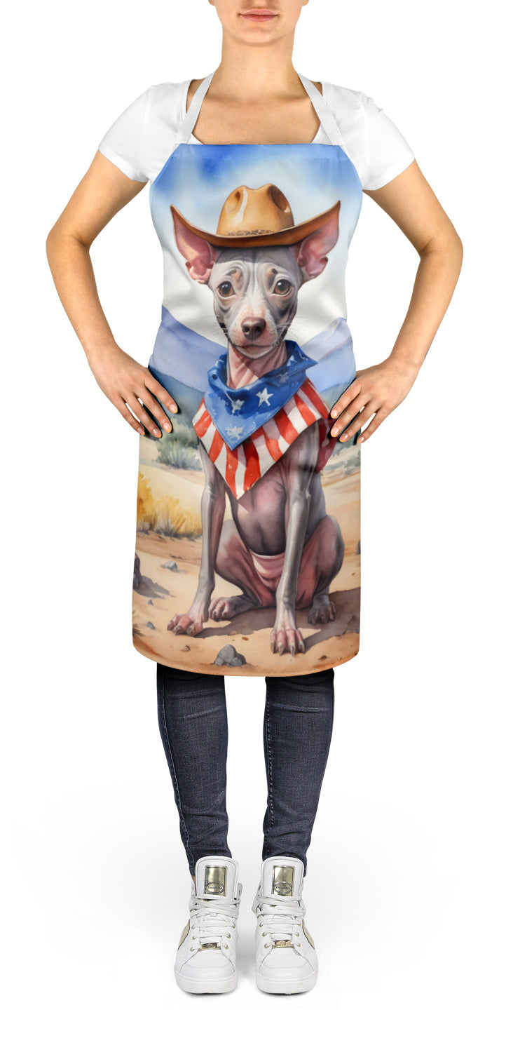 American Hairless Terrier Cowboy Welcome Apron Cooking Kitchen Server Baking Crafts Gardening for Adult Women Men, Unisex, Large, Multicolor
