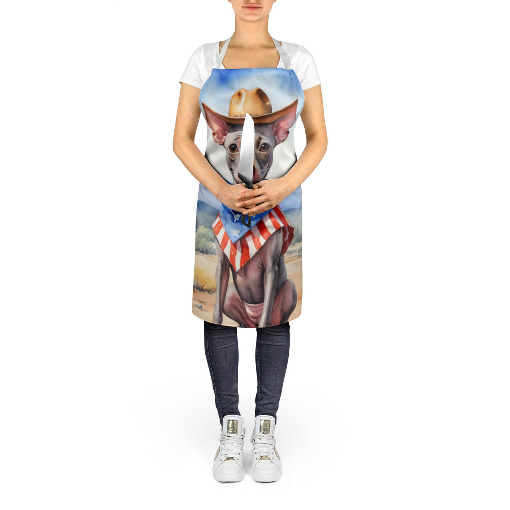 American Hairless Terrier Cowboy Welcome Apron Cooking Kitchen Server Baking Crafts Gardening for Adult Women Men, Unisex, Large, Multicolor