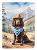 American Water Spaniel Cowboy Welcome House Flag 28x40 Porch Sleeve Pole Decorative Outside Yard Banner Artwork Wall Hanging, Polyester