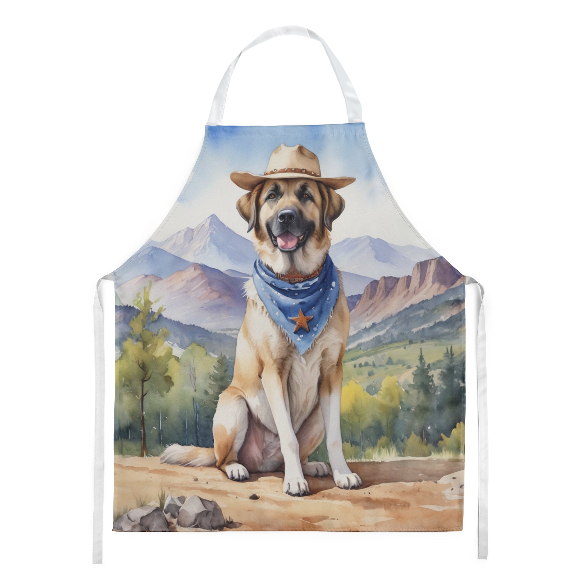 Anatolian Shepherd Cowboy Welcome Apron Cooking Kitchen Server Baking Crafts Gardening for Adult Women Men, Unisex, Large, Multicolor