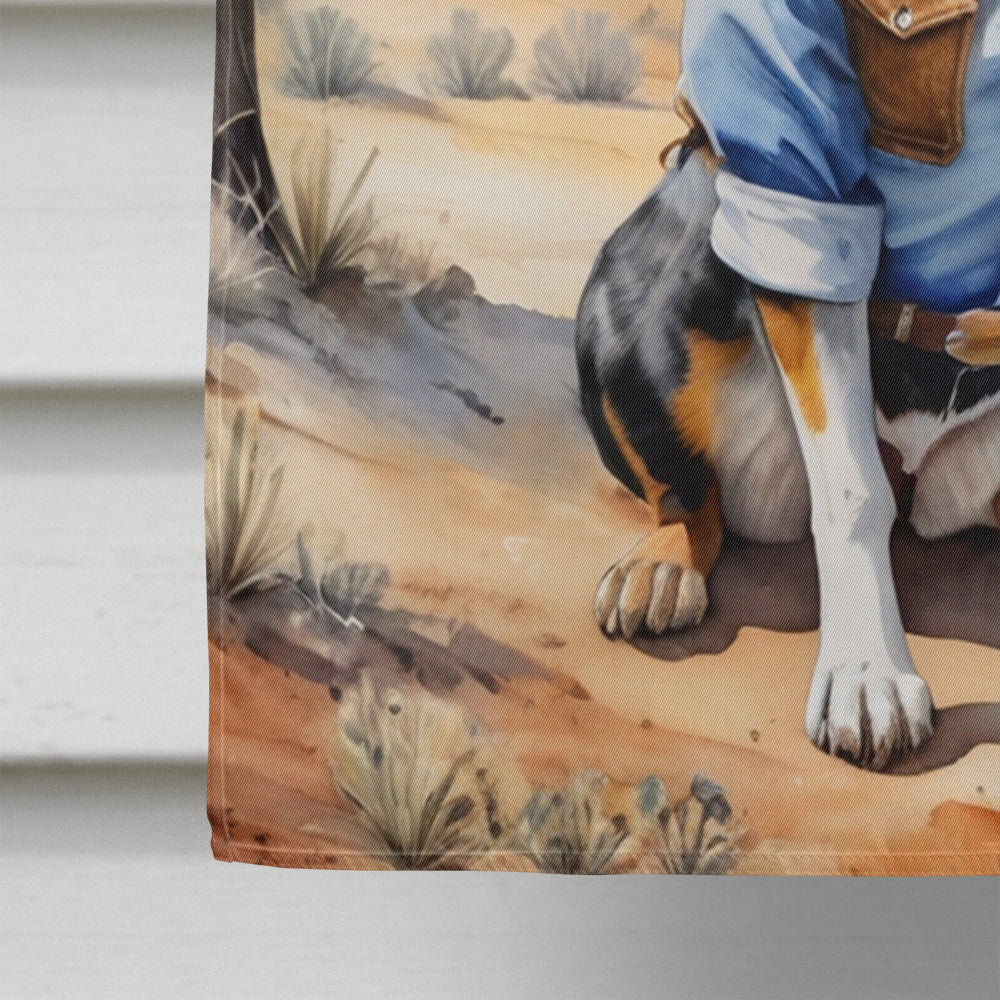 Australian Cattle Dog Cowboy Welcome House Flag 28x40 Porch Sleeve Pole Decorative Outside Yard Banner Artwork Wall Hanging, Polyester