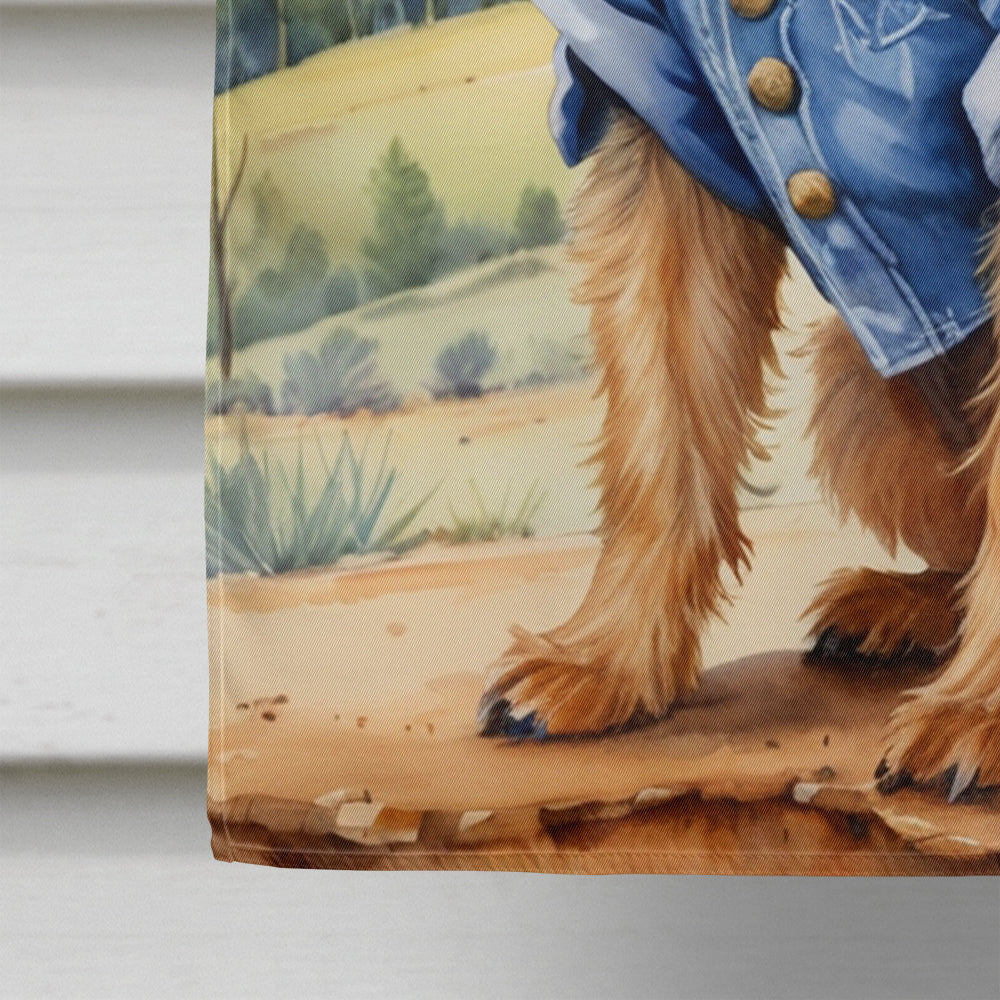 Australian Terrier Cowboy Welcome House Flag 28x40 Porch Sleeve Pole Decorative Outside Yard Banner Artwork Wall Hanging, Polyester