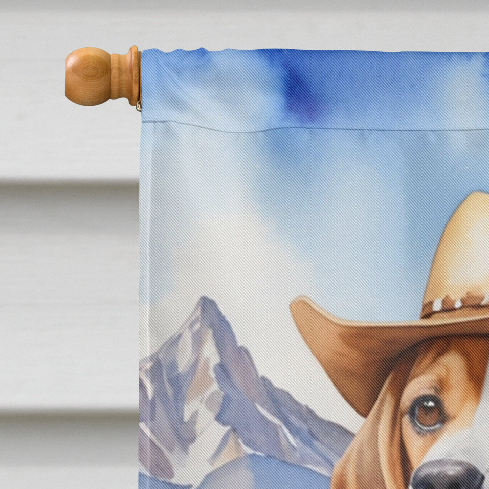 Beagle Cowboy Welcome House Flag 28x40 Porch Sleeve Pole Decorative Outside Yard Banner Artwork Wall Hanging, Polyester