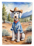 Bedlington Terrier Cowboy Welcome House Flag 28x40 Porch Sleeve Pole Decorative Outside Yard Banner Artwork Wall Hanging, Polyester