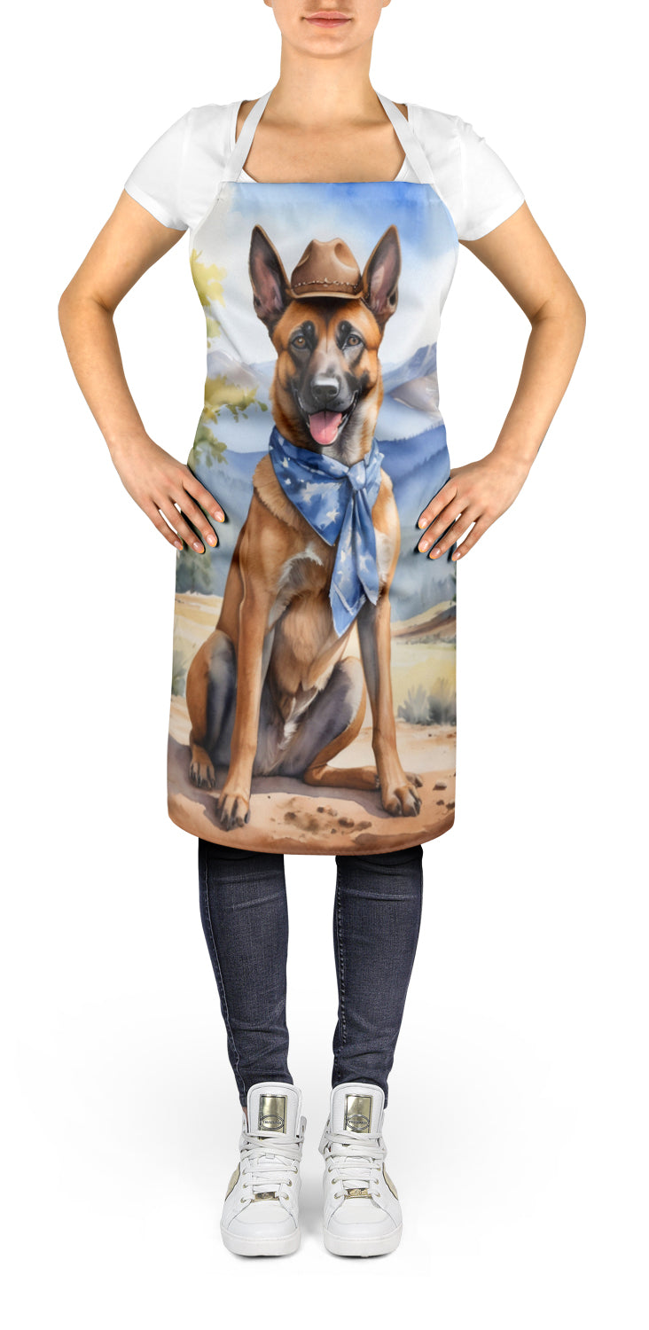 Belgian Malinois Cowboy Welcome Apron Cooking Kitchen Server Baking Crafts Gardening for Adult Women Men, Unisex, Large, Multicolor
