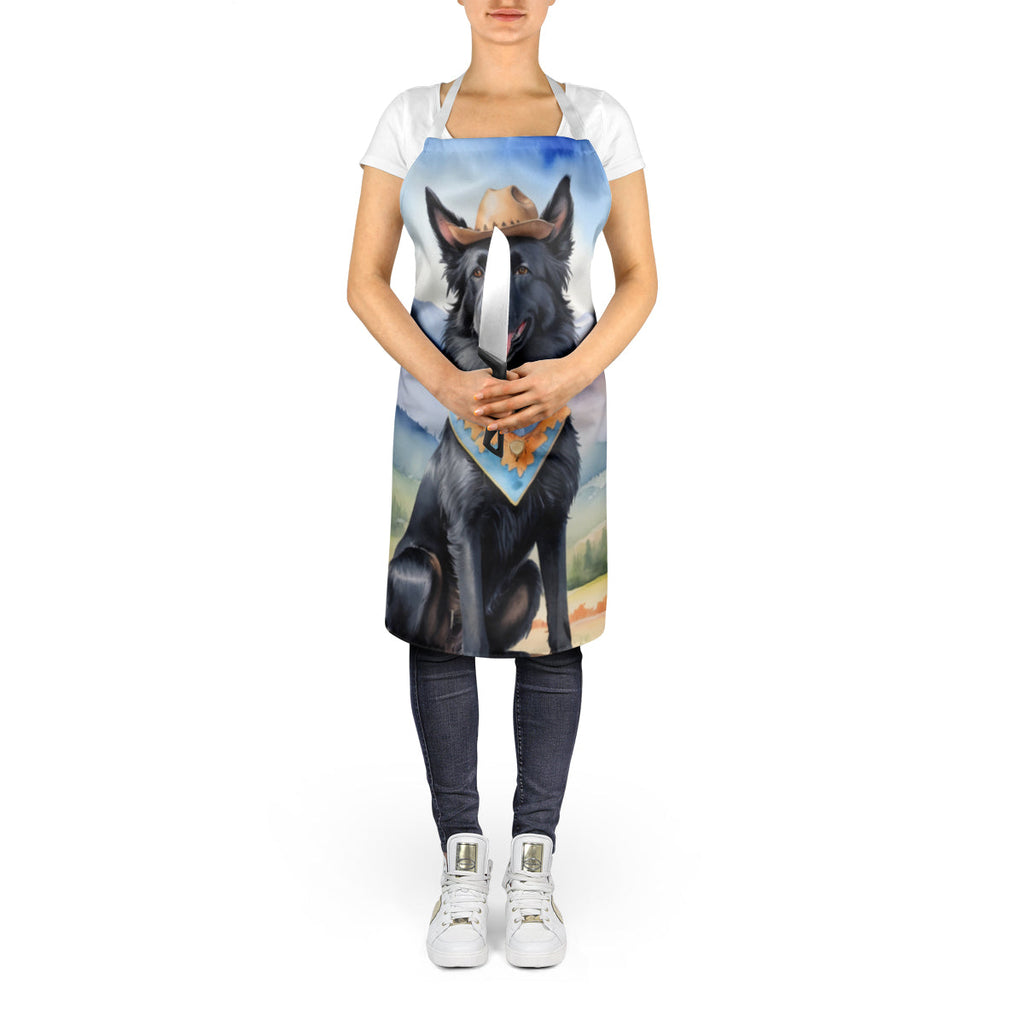 Belgian Sheepdog Cowboy Welcome Apron Cooking Kitchen Server Baking Crafts Gardening for Adult Women Men, Unisex, Large, Multicolor