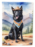 Belgian Sheepdog Cowboy Welcome House Flag 28x40 Porch Sleeve Pole Decorative Outside Yard Banner Artwork Wall Hanging, Polyester