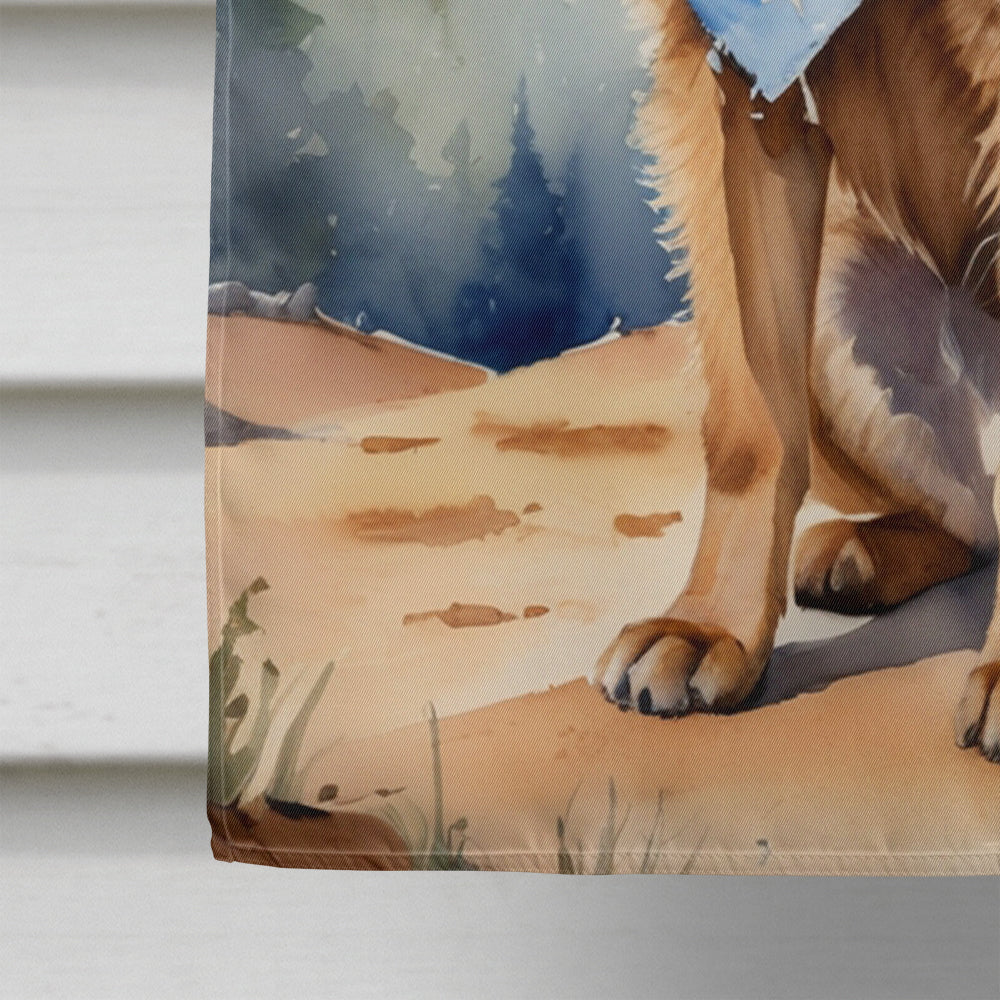 Belgian Tervuren Cowboy Welcome House Flag 28x40 Porch Sleeve Pole Decorative Outside Yard Banner Artwork Wall Hanging, Polyester