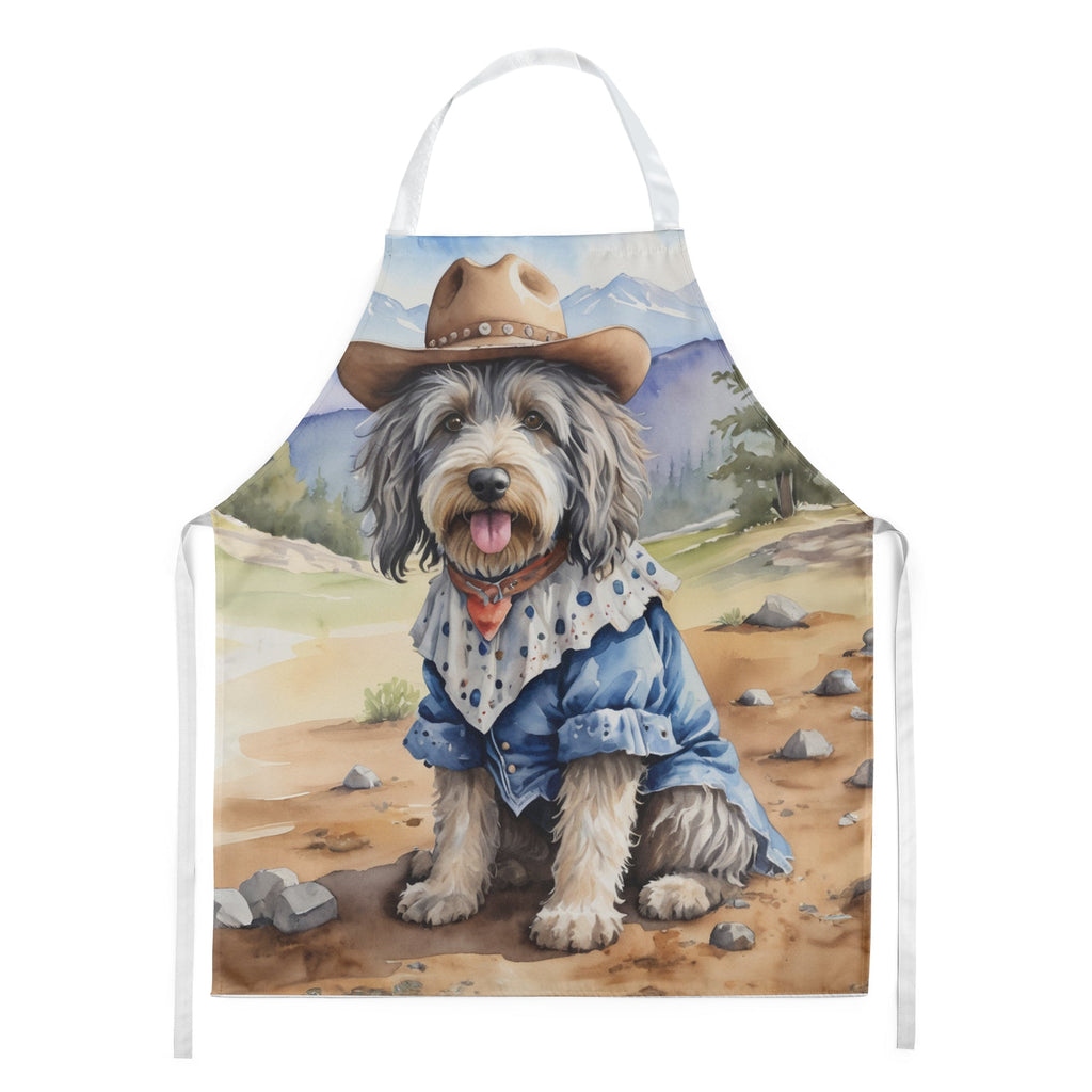 Bergamasco Sheepdog Cowboy Welcome Apron Cooking Kitchen Server Baking Crafts Gardening for Adult Women Men, Unisex, Large, Multicolor