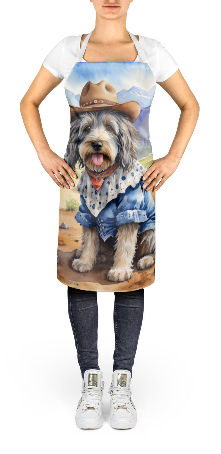 Bergamasco Sheepdog Cowboy Welcome Apron Cooking Kitchen Server Baking Crafts Gardening for Adult Women Men, Unisex, Large, Multicolor