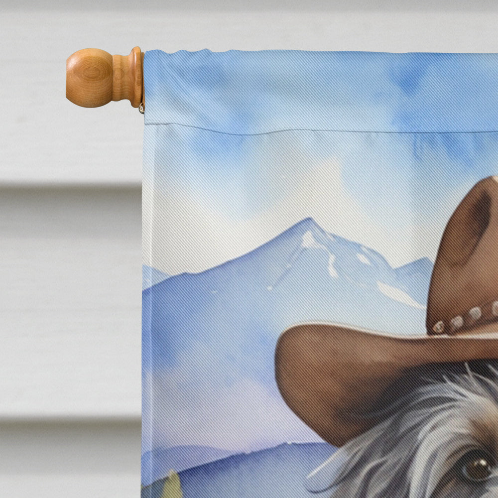 Bergamasco Sheepdog Cowboy Welcome House Flag 28x40 Porch Sleeve Pole Decorative Outside Yard Banner Artwork Wall Hanging, Polyester
