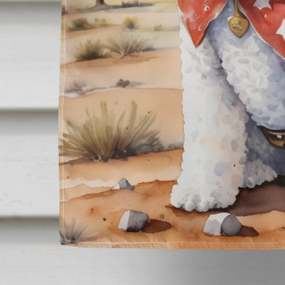 Bichon Frise Cowboy Welcome House Flag 28x40 Porch Sleeve Pole Decorative Outside Yard Banner Artwork Wall Hanging, Polyester
