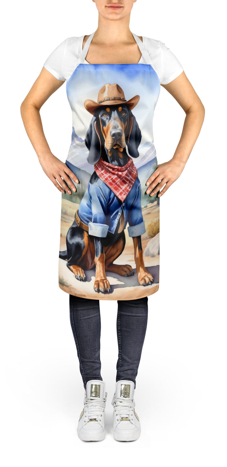 Black and Tan Coonhound Cowboy Welcome Apron Cooking Kitchen Server Baking Crafts Gardening for Adult Women Men, Unisex, Large, Multicolor