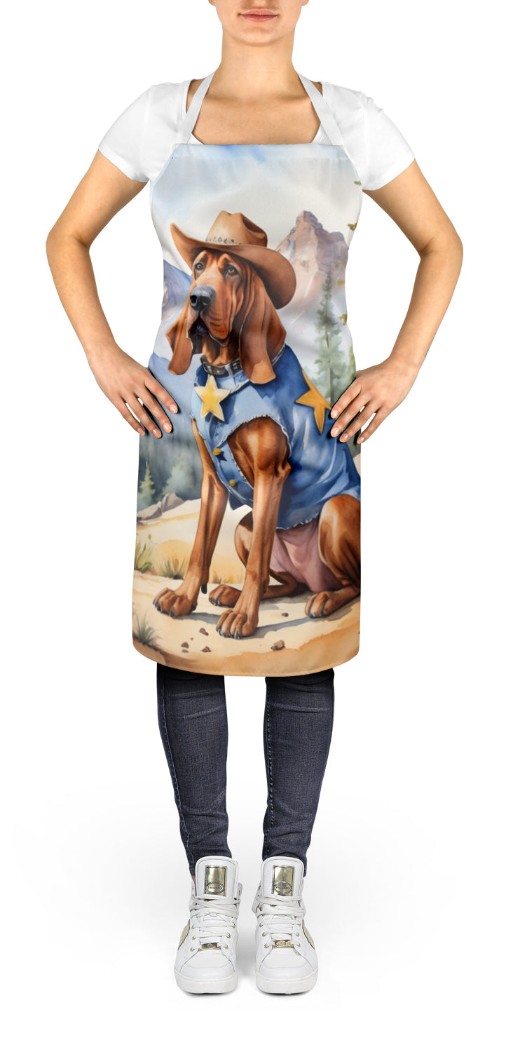 Bloodhound Cowboy Welcome Apron Cooking Kitchen Server Baking Crafts Gardening for Adult Women Men, Unisex, Large, Multicolor