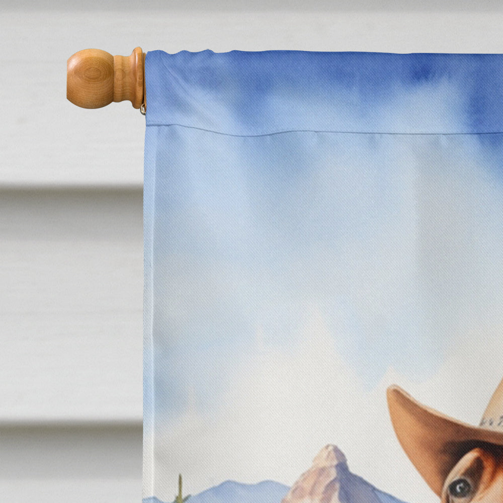 Bloodhound Cowboy Welcome House Flag 28x40 Porch Sleeve Pole Decorative Outside Yard Banner Artwork Wall Hanging, Polyester