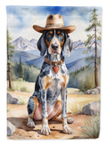 Bluetick Coonhound Cowboy Welcome House Flag 28x40 Porch Sleeve Pole Decorative Outside Yard Banner Artwork Wall Hanging, Polyester