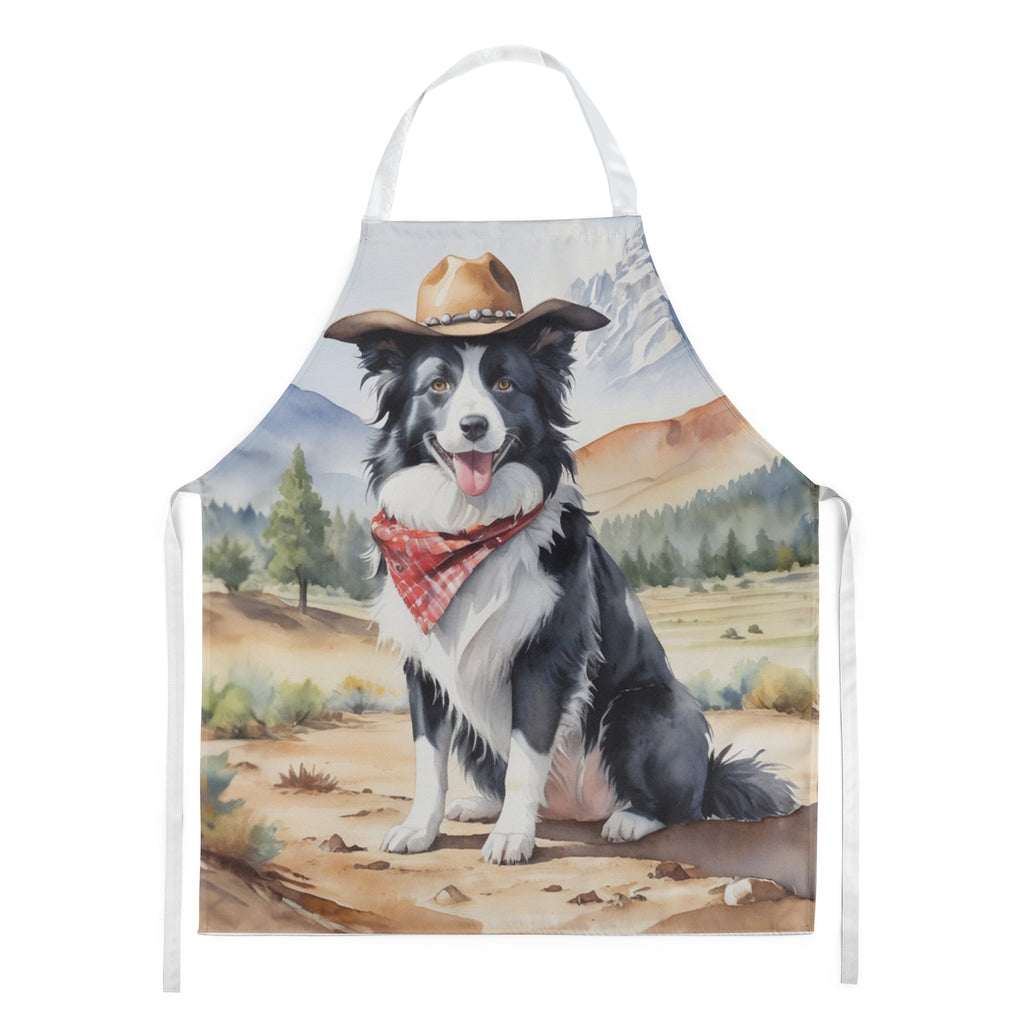 Border Collie Cowboy Welcome Apron Cooking Kitchen Server Baking Crafts Gardening for Adult Women Men, Unisex, Large, Multicolor