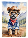 Border Terrier Cowboy Welcome House Flag 28x40 Porch Sleeve Pole Decorative Outside Yard Banner Artwork Wall Hanging, Polyester