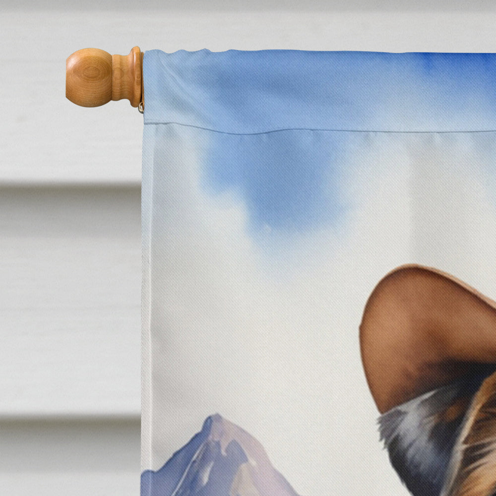 Border Terrier Cowboy Welcome House Flag 28x40 Porch Sleeve Pole Decorative Outside Yard Banner Artwork Wall Hanging, Polyester