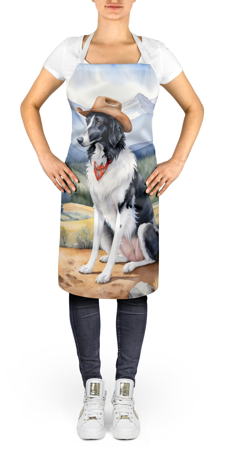 Borzoi Cowboy Welcome Apron Cooking Kitchen Server Baking Crafts Gardening for Adult Women Men, Unisex, Large, Multicolor