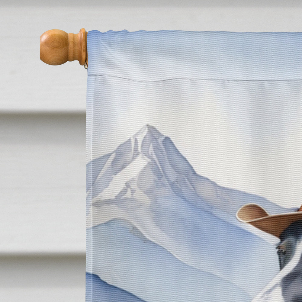 Borzoi Cowboy Welcome House Flag 28x40 Porch Sleeve Pole Decorative Outside Yard Banner Artwork Wall Hanging, Polyester