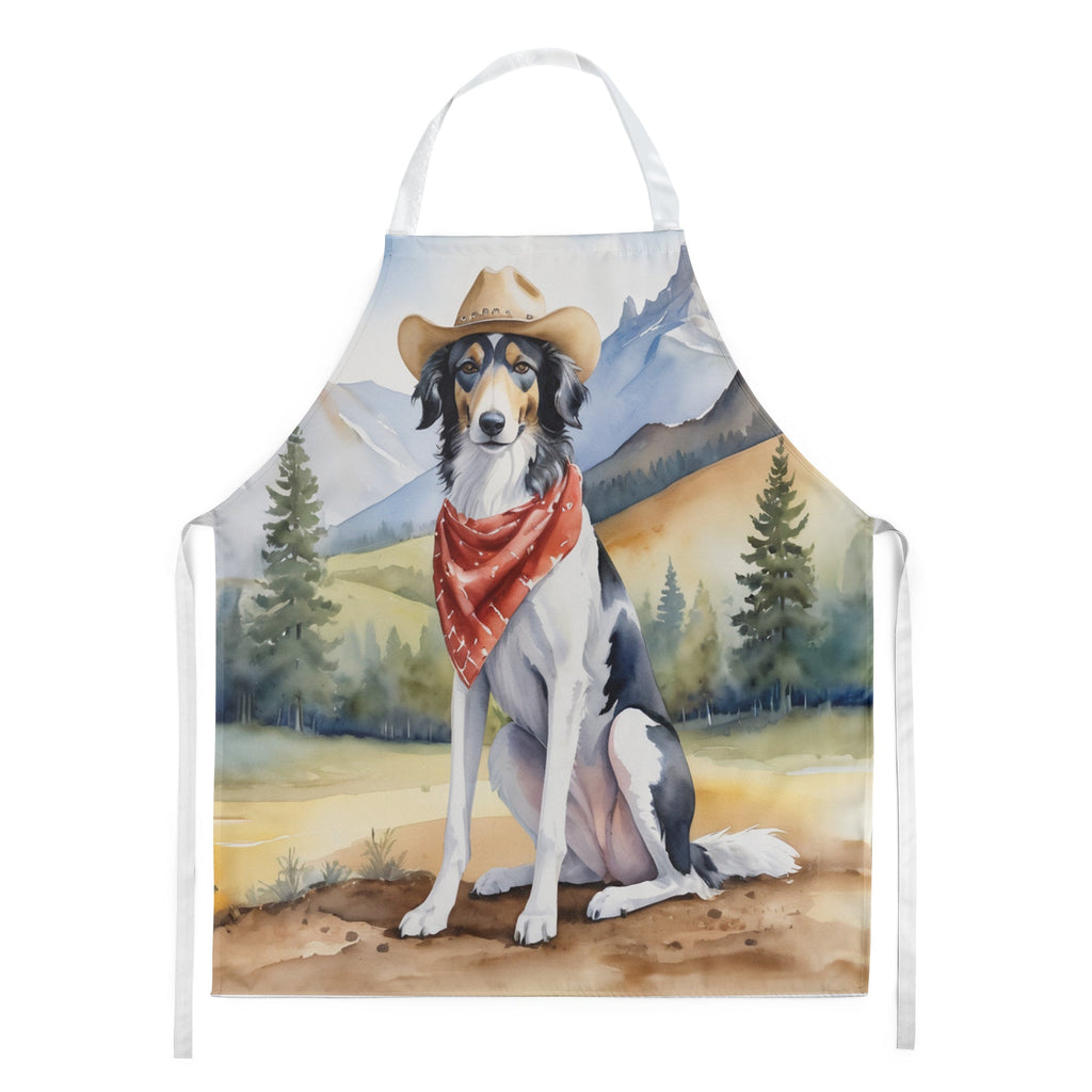Borzoi Cowboy Welcome Apron Cooking Kitchen Server Baking Crafts Gardening for Adult Women Men, Unisex, Large, Multicolor