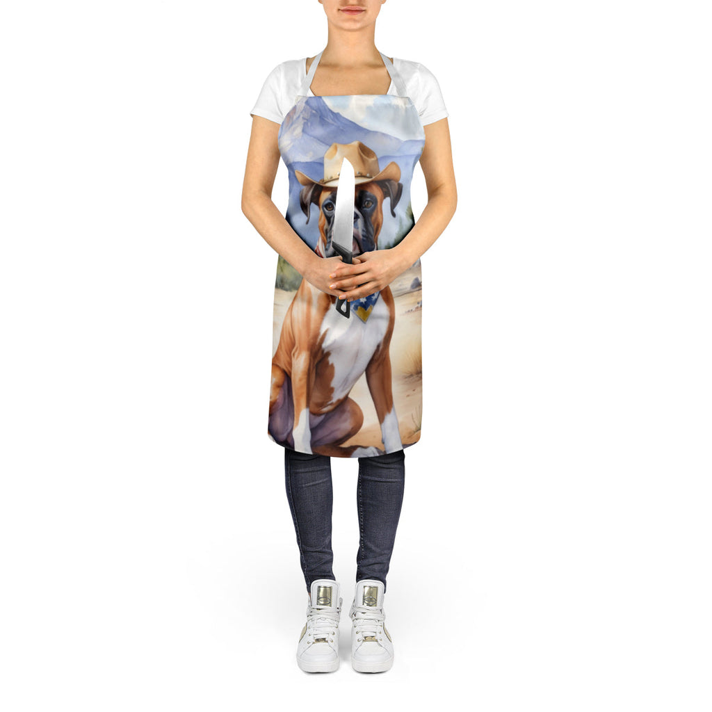 Boxer Cowboy Welcome Apron Cooking Kitchen Server Baking Crafts Gardening for Adult Women Men, Unisex, Large, Multicolor