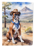 Boxer Cowboy Welcome House Flag 28x40 Porch Sleeve Pole Decorative Outside Yard Banner Artwork Wall Hanging, Polyester