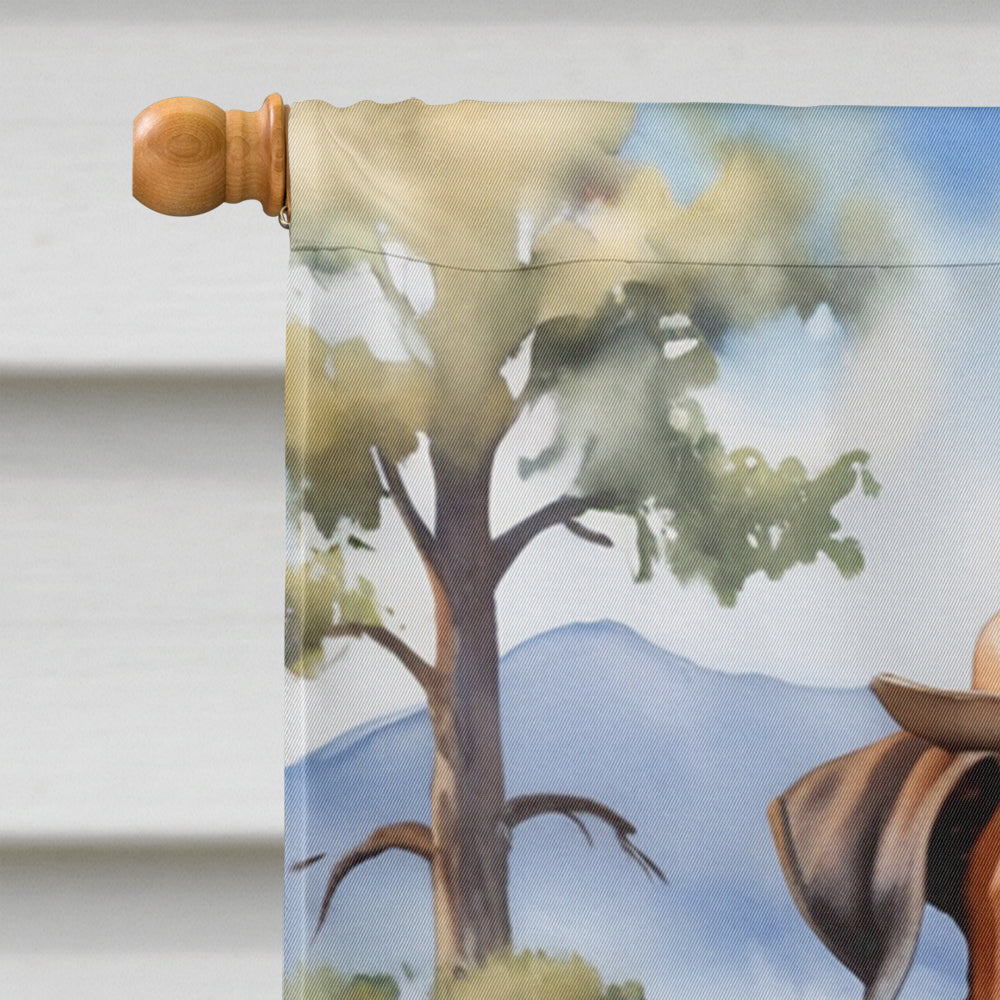 Boxer Cowboy Welcome House Flag 28x40 Porch Sleeve Pole Decorative Outside Yard Banner Artwork Wall Hanging, Polyester