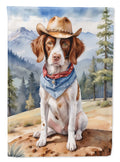 Brittany Spaniel Cowboy Welcome House Flag 28x40 Porch Sleeve Pole Decorative Outside Yard Banner Artwork Wall Hanging, Polyester