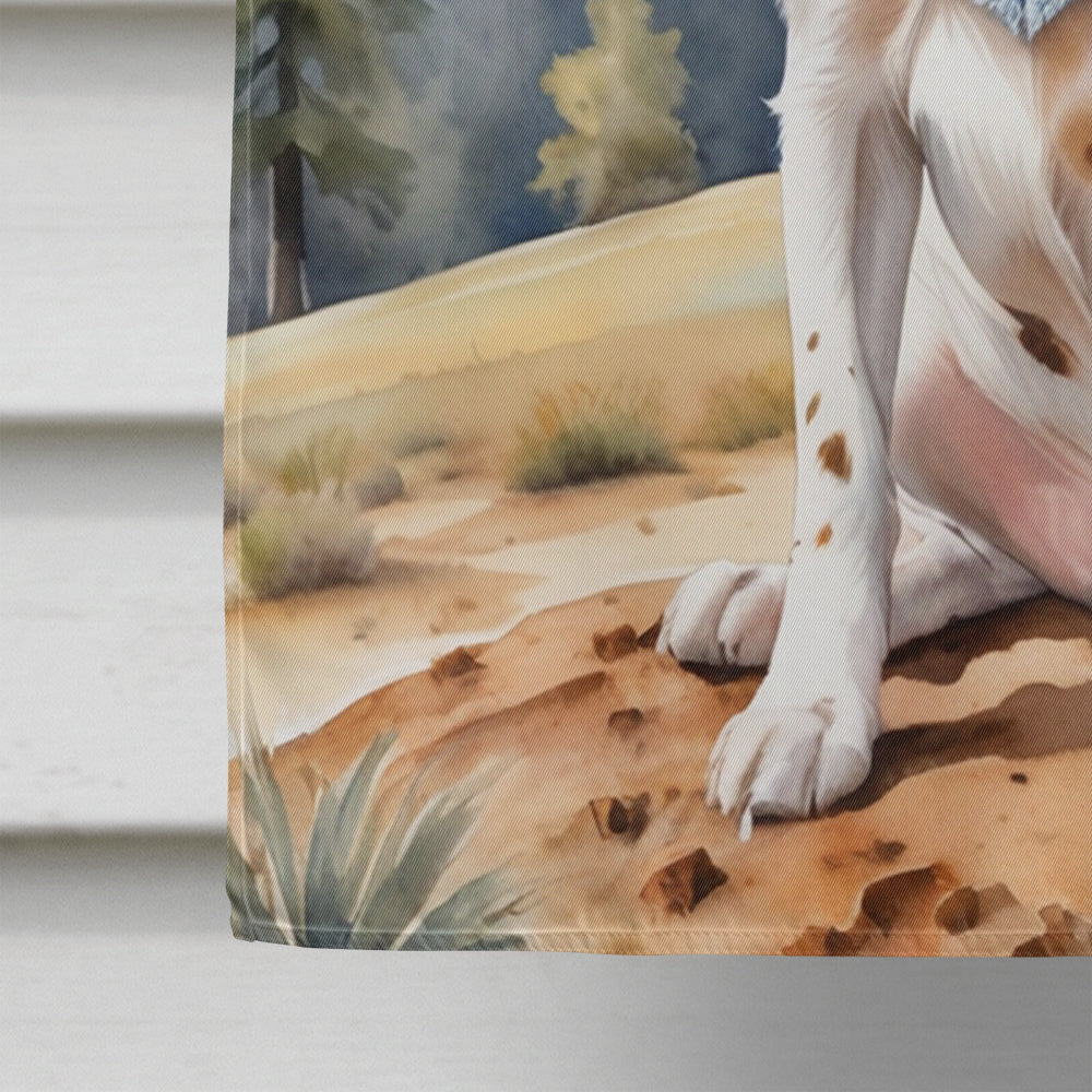 Brittany Spaniel Cowboy Welcome House Flag 28x40 Porch Sleeve Pole Decorative Outside Yard Banner Artwork Wall Hanging, Polyester