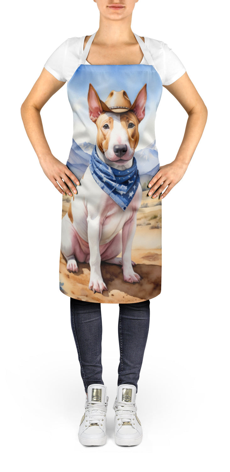 Bull Terrier Cowboy Welcome Apron Cooking Kitchen Server Baking Crafts Gardening for Adult Women Men, Unisex, Large, Multicolor
