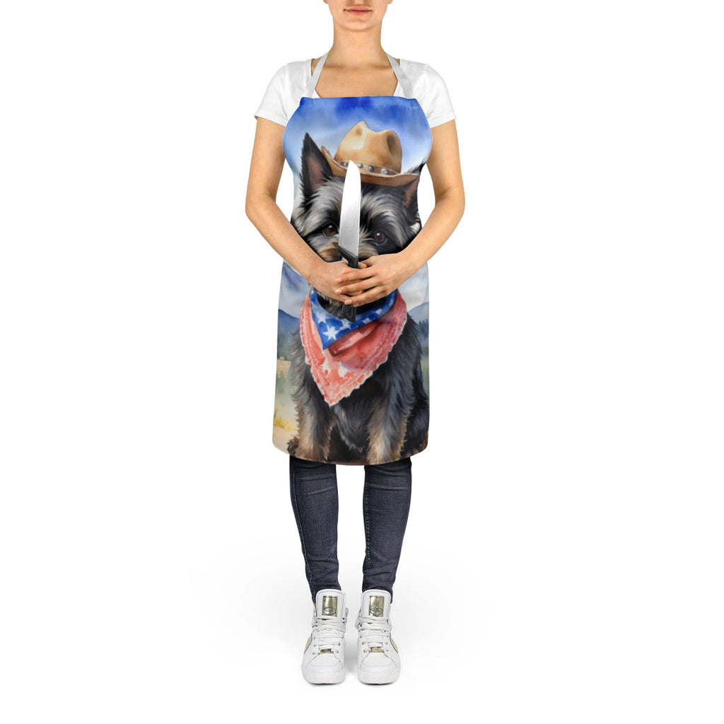 Cairn Terrier Cowboy Welcome Apron Cooking Kitchen Server Baking Crafts Gardening for Adult Women Men, Unisex, Large, Multicolor