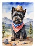 Cairn Terrier Cowboy Welcome House Flag 28x40 Porch Sleeve Pole Decorative Outside Yard Banner Artwork Wall Hanging, Polyester
