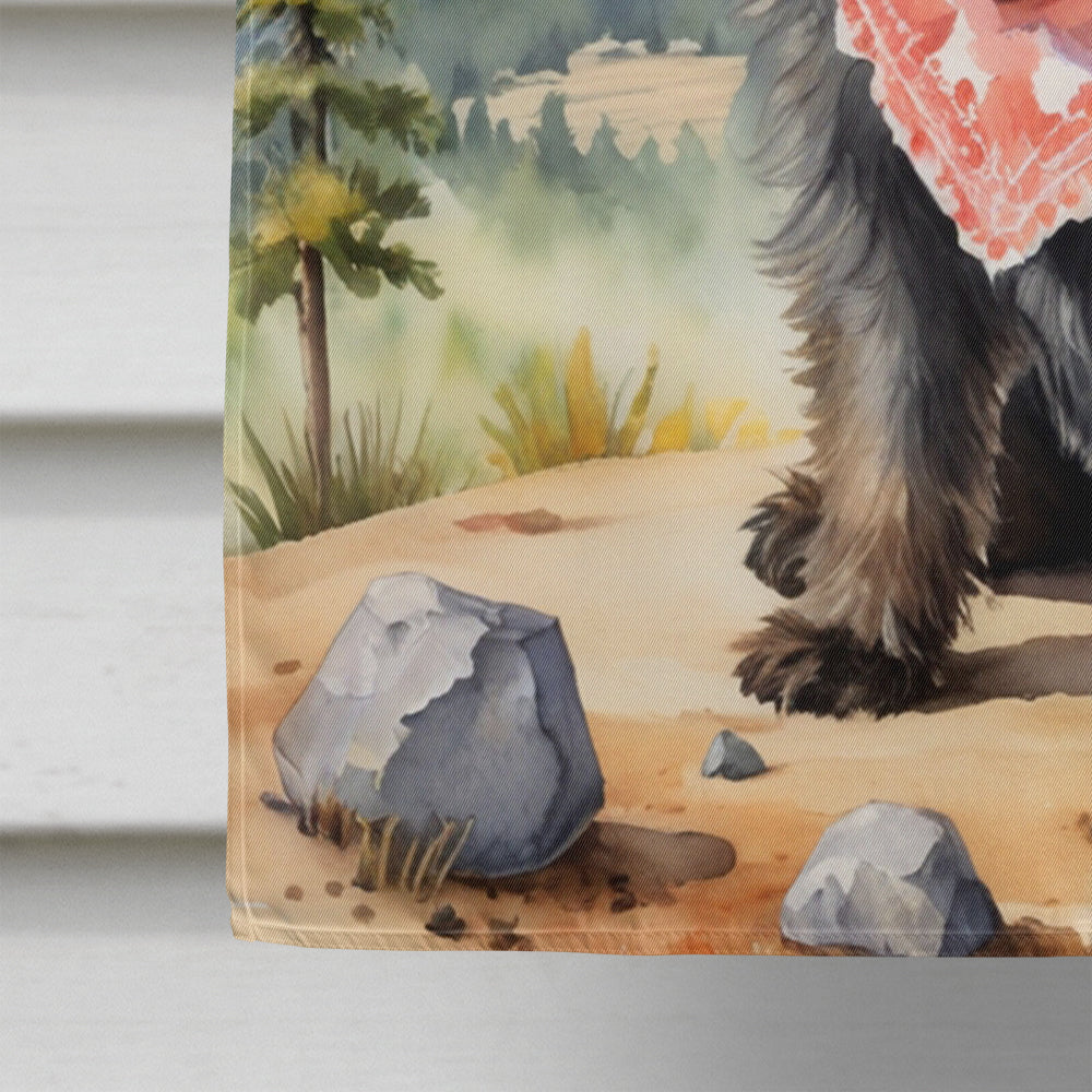 Cairn Terrier Cowboy Welcome House Flag 28x40 Porch Sleeve Pole Decorative Outside Yard Banner Artwork Wall Hanging, Polyester