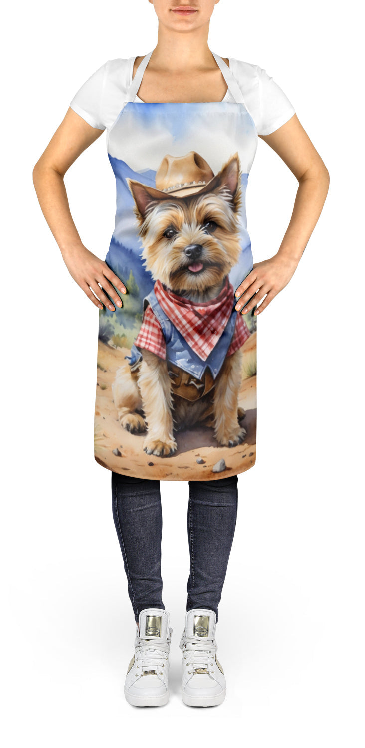 Cairn Terrier Cowboy Welcome Apron Cooking Kitchen Server Baking Crafts Gardening for Adult Women Men, Unisex, Large, Multicolor