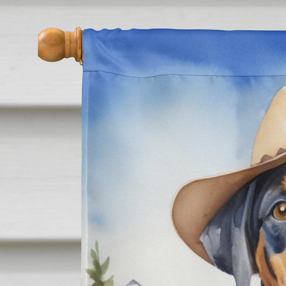 Catahoula Cowboy Welcome House Flag 28x40 Porch Sleeve Pole Decorative Outside Yard Banner Artwork Wall Hanging, Polyester