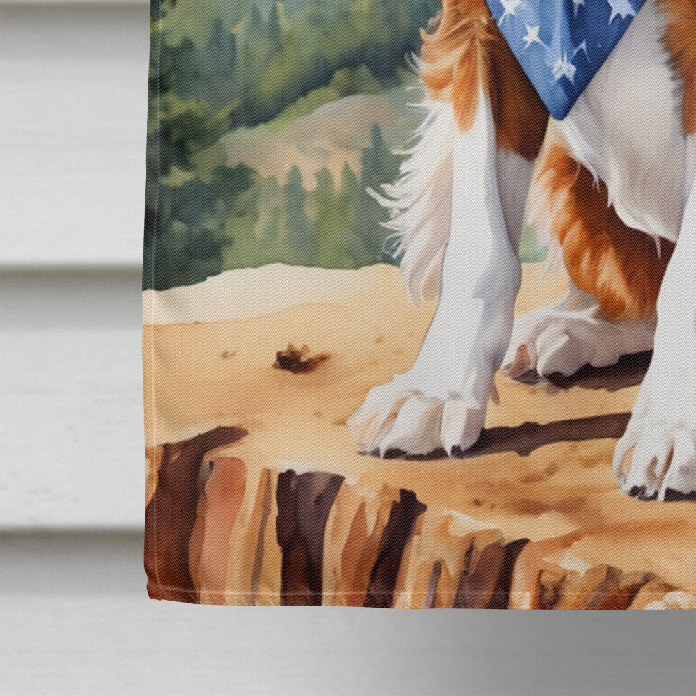 Cavalier Spaniel Cowboy Welcome House Flag 28x40 Porch Sleeve Pole Decorative Outside Yard Banner Artwork Wall Hanging, Polyester