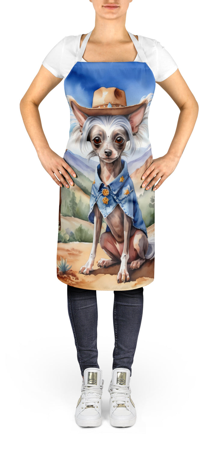 Chinese Crested Cowboy Welcome Apron Cooking Kitchen Server Baking Crafts Gardening for Adult Women Men, Unisex, Large, Multicolor
