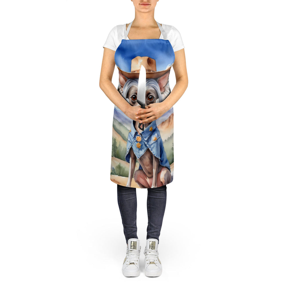 Chinese Crested Cowboy Welcome Apron Cooking Kitchen Server Baking Crafts Gardening for Adult Women Men, Unisex, Large, Multicolor