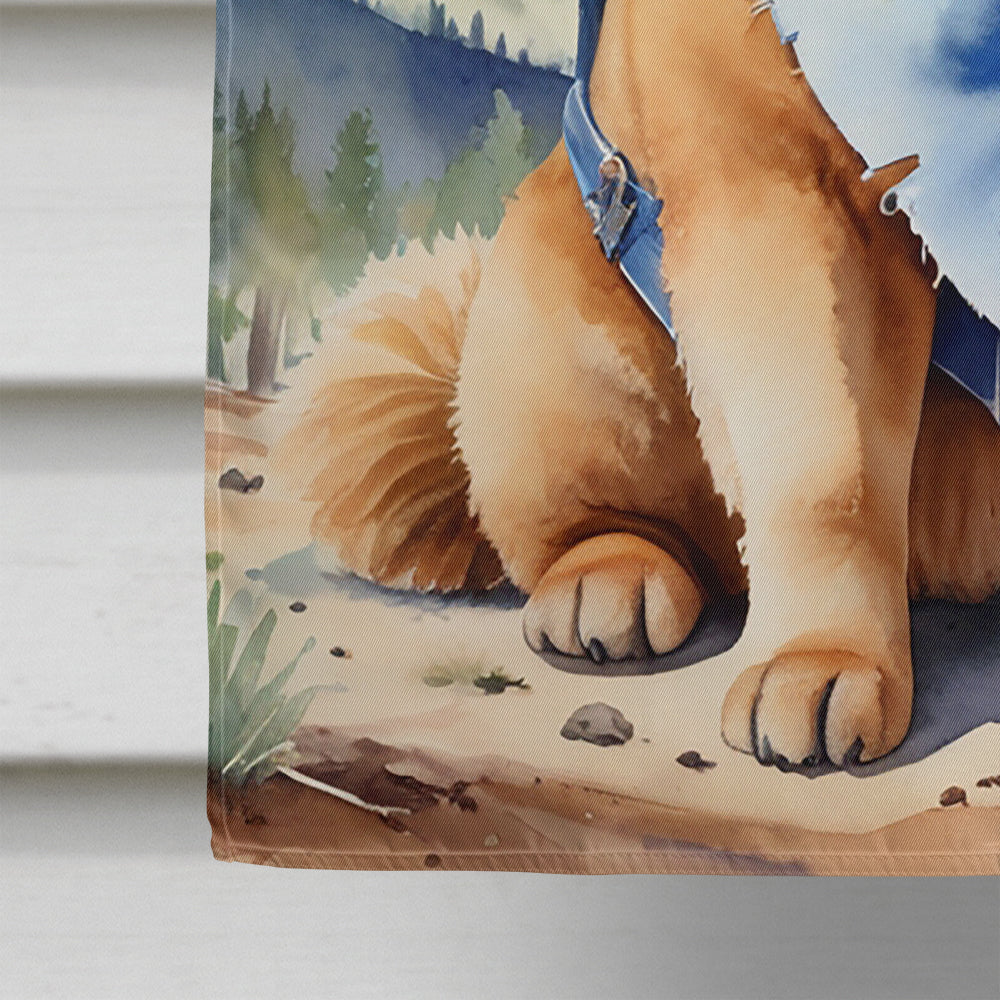 Chow Chow Cowboy Welcome House Flag 28x40 Porch Sleeve Pole Decorative Outside Yard Banner Artwork Wall Hanging, Polyester