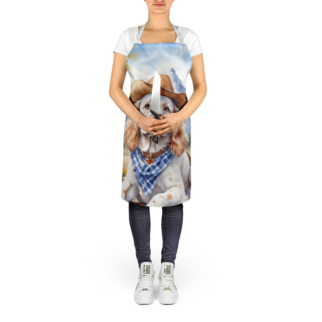Clumber Spaniel Cowboy Welcome Apron Cooking Kitchen Server Baking Crafts Gardening for Adult Women Men, Unisex, Large, Multicolor