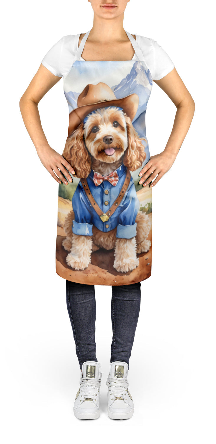 Cockapoo Cowboy Welcome Apron Cooking Kitchen Server Baking Crafts Gardening for Adult Women Men, Unisex, Large, Multicolor