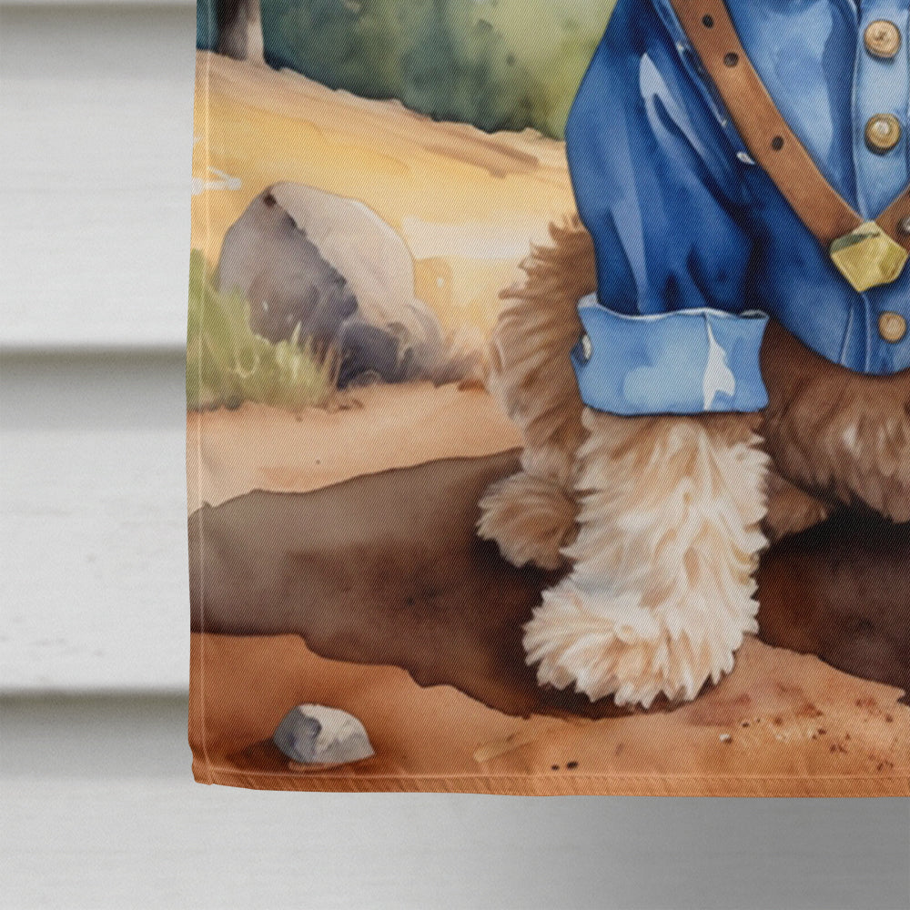 Cockapoo Cowboy Welcome House Flag 28x40 Porch Sleeve Pole Decorative Outside Yard Banner Artwork Wall Hanging, Polyester