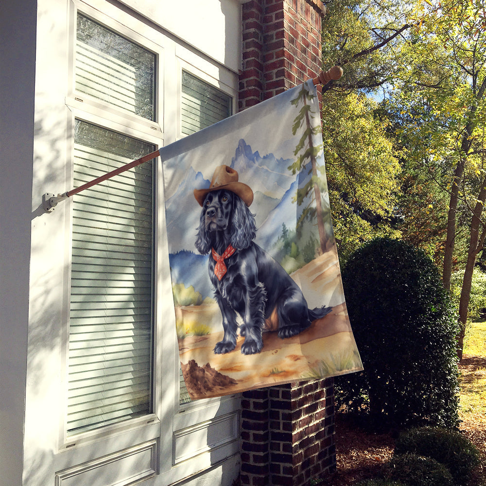 Cocker Spaniel Cowboy Welcome House Flag 28x40 Porch Sleeve Pole Decorative Outside Yard Banner Artwork Wall Hanging, Polyester