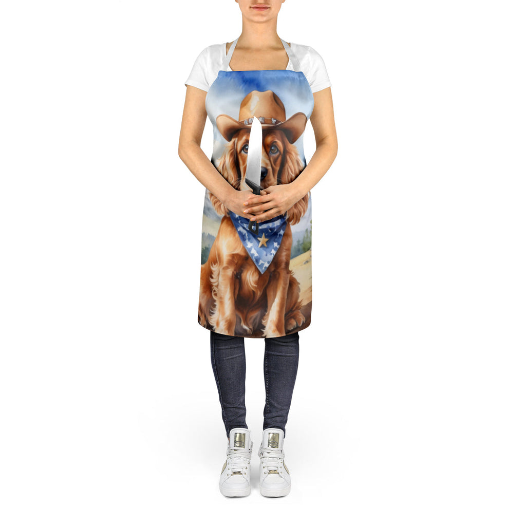 Cocker Spaniel Cowboy Welcome Apron Cooking Kitchen Server Baking Crafts Gardening for Adult Women Men, Unisex, Large, Multicolor