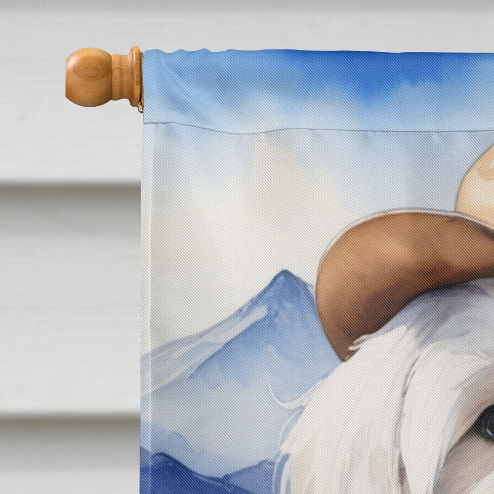 Coton de Tulear Cowboy Welcome House Flag 28x40 Porch Sleeve Pole Decorative Outside Yard Banner Artwork Wall Hanging, Polyester