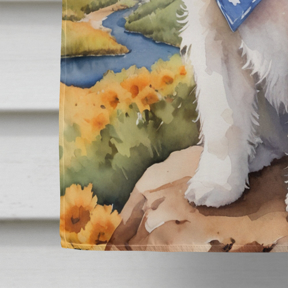 Coton de Tulear Cowboy Welcome House Flag 28x40 Porch Sleeve Pole Decorative Outside Yard Banner Artwork Wall Hanging, Polyester