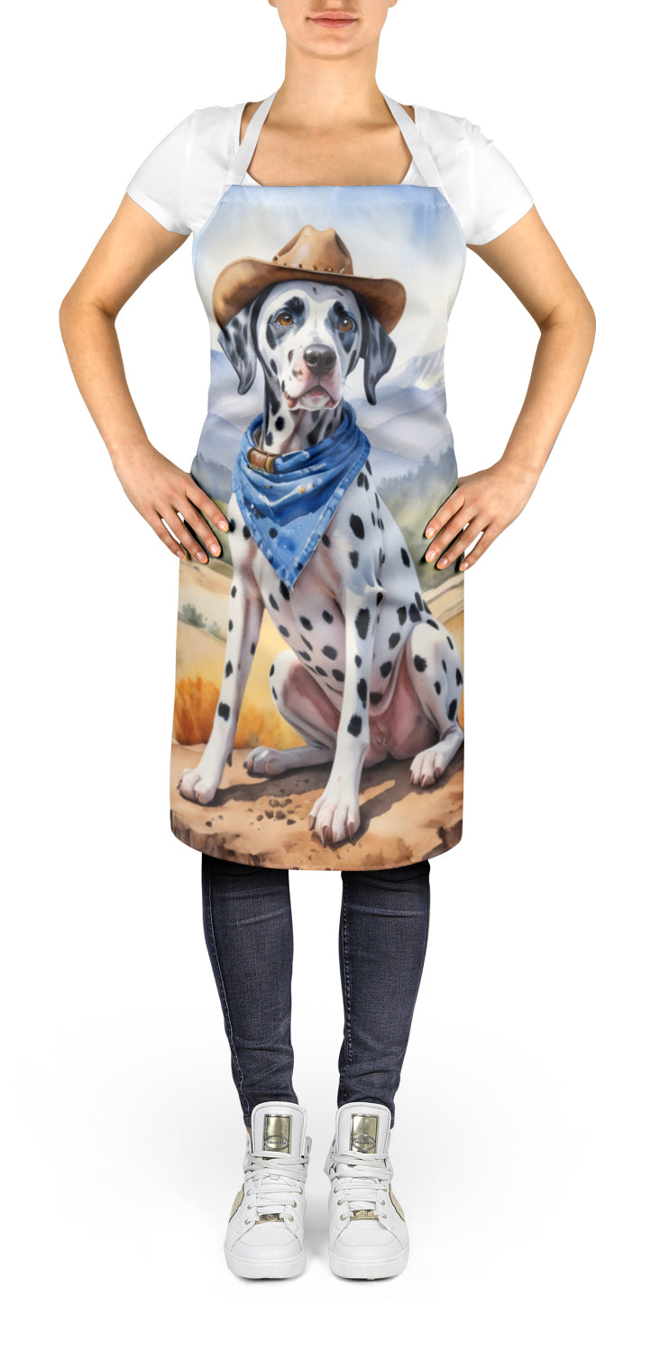 Dalmatian Cowboy Welcome Apron Cooking Kitchen Server Baking Crafts Gardening for Adult Women Men, Unisex, Large, Multicolor